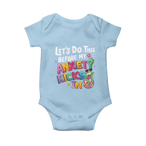 Funny Frog Let's Do This Before My Anxiety Kicks In Baby Onesie TS09 Light Blue Print Your Wear