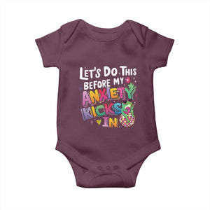 Funny Frog Let's Do This Before My Anxiety Kicks In Baby Onesie TS09 Maroon Print Your Wear