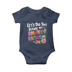 Funny Frog Let's Do This Before My Anxiety Kicks In Baby Onesie TS09 Navy Print Your Wear