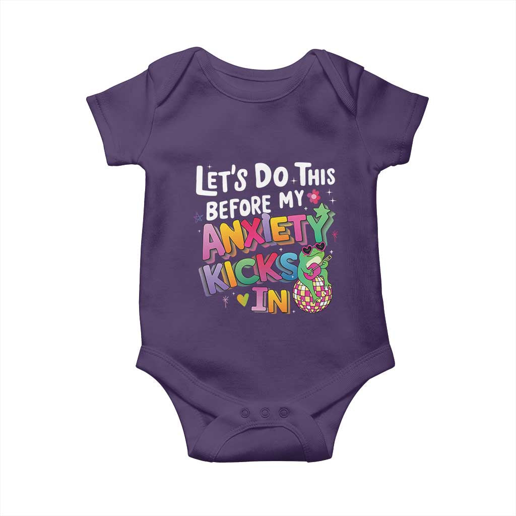 Funny Frog Let's Do This Before My Anxiety Kicks In Baby Onesie TS09 Purple Print Your Wear