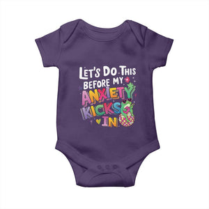 Funny Frog Let's Do This Before My Anxiety Kicks In Baby Onesie TS09 Purple Print Your Wear