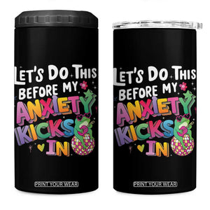 Funny Frog Let's Do This Before My Anxiety Kicks In 4 in 1 Can Cooler Tumbler TS09 One Size: 16 oz Black Print Your Wear