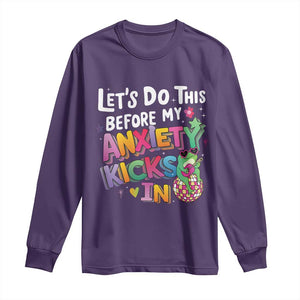 Funny Frog Let's Do This Before My Anxiety Kicks In Long Sleeve Shirt TS09 Purple Print Your Wear
