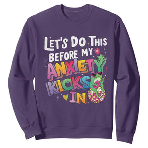 Funny Frog Let's Do This Before My Anxiety Kicks In Sweatshirt TS09 Purple Print Your Wear