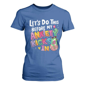 Funny Frog Let's Do This Before My Anxiety Kicks In T Shirt For Women TS09 Royal Blue Print Your Wear