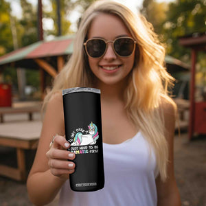 Funny Unicorn I'll Get Over It I Just Need To Be Dramatic Skinny Tumbler TS09 Print Your Wear