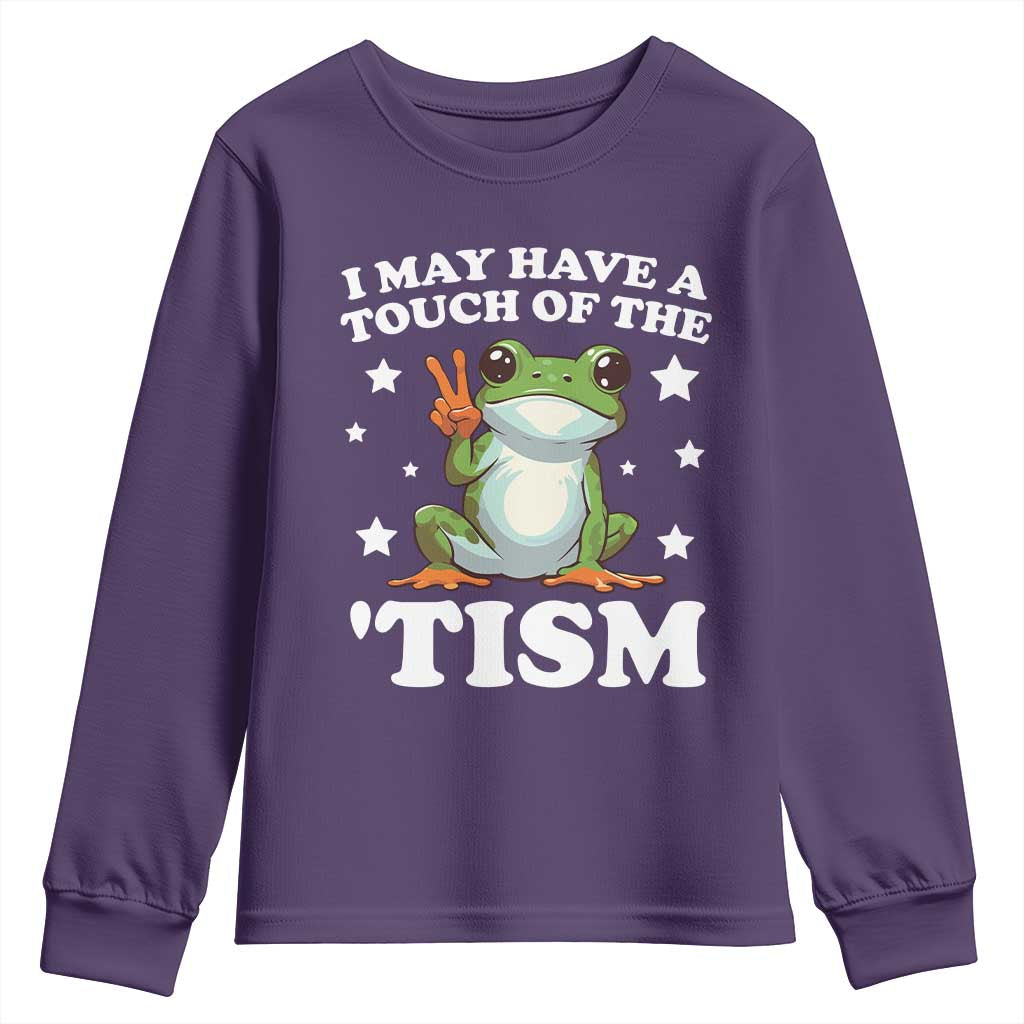 Funny I May Have A Touch Of The 'Tism Youth Sweatshirt TS09 Purple Print Your Wear