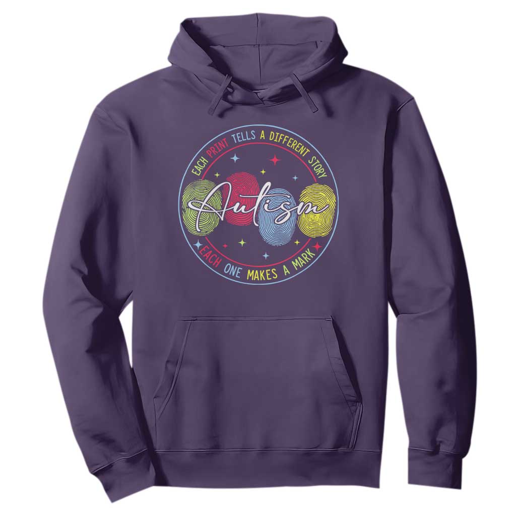 Autism Hoodie Fingerprint Autism Each Print Tells A Different Story TS09 Purple Print Your Wear