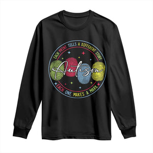Autism Long Sleeve Shirt Fingerprint Autism Each Print Tells A Different Story TS09 Black Print Your Wear