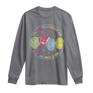 Autism Long Sleeve Shirt Fingerprint Autism Each Print Tells A Different Story TS09 Charcoal Print Your Wear