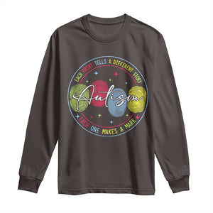 Autism Long Sleeve Shirt Fingerprint Autism Each Print Tells A Different Story TS09 Dark Chocolate Print Your Wear