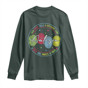 Autism Long Sleeve Shirt Fingerprint Autism Each Print Tells A Different Story TS09 Dark Forest Green Print Your Wear