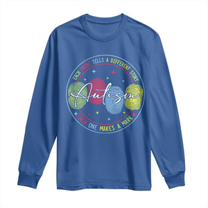 Autism Long Sleeve Shirt Fingerprint Autism Each Print Tells A Different Story TS09 Royal Blue Print Your Wear