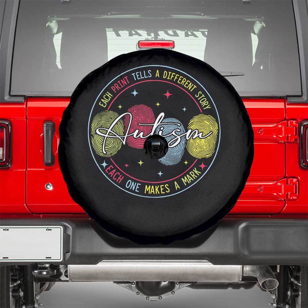 Autism Spare Tire Cover Fingerprint Autism Each Print Tells A Different Story TS09 Black Print Your Wear
