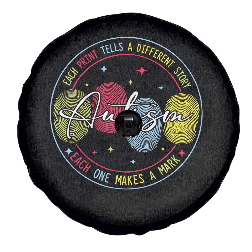 Autism Spare Tire Cover Fingerprint Autism Each Print Tells A Different Story TS09 Print Your Wear