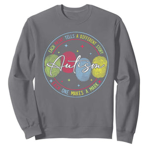 Autism Sweatshirt Fingerprint Autism Each Print Tells A Different Story TS09 Charcoal Print Your Wear