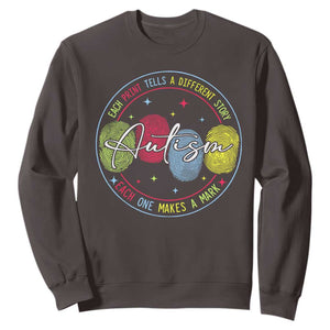 Autism Sweatshirt Fingerprint Autism Each Print Tells A Different Story TS09 Dark Chocolate Print Your Wear