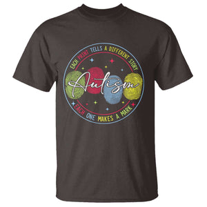 Autism T Shirt Fingerprint Autism Each Print Tells A Different Story TS09 Dark Chocolate Print Your Wear