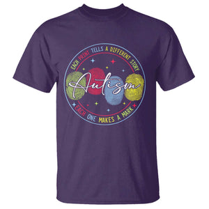 Autism T Shirt Fingerprint Autism Each Print Tells A Different Story TS09 Purple Print Your Wear