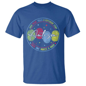 Autism T Shirt Fingerprint Autism Each Print Tells A Different Story TS09 Royal Blue Print Your Wear