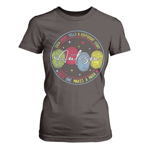 Autism T Shirt For Women Fingerprint Autism Each Print Tells A Different Story TS09 Dark Chocolate Print Your Wear