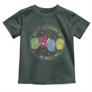 Autism Toddler T Shirt Fingerprint Autism Each Print Tells A Different Story TS09 Dark Forest Green Print Your Wear