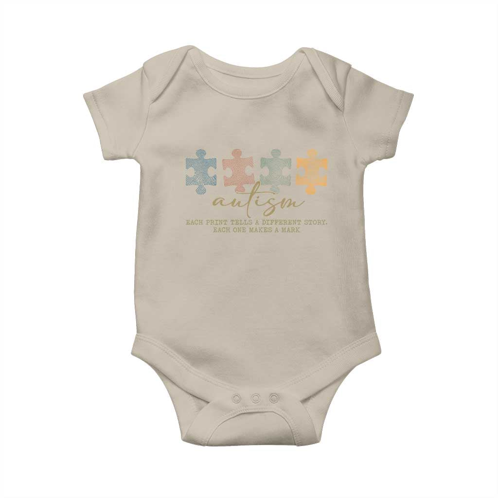 Autism Baby Onesie Fingerprint Autism Each One Makes A Mark TS09 Sand Print Your Wear