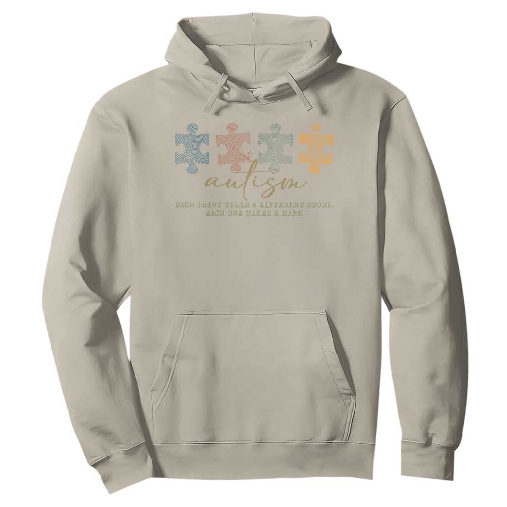 Autism Hoodie Fingerprint Autism Each One Makes A Mark TS09 Sand Print Your Wear
