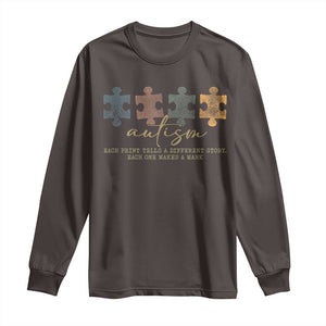 Autism Long Sleeve Shirt Fingerprint Autism Each One Makes A Mark TS09 Dark Chocolate Print Your Wear