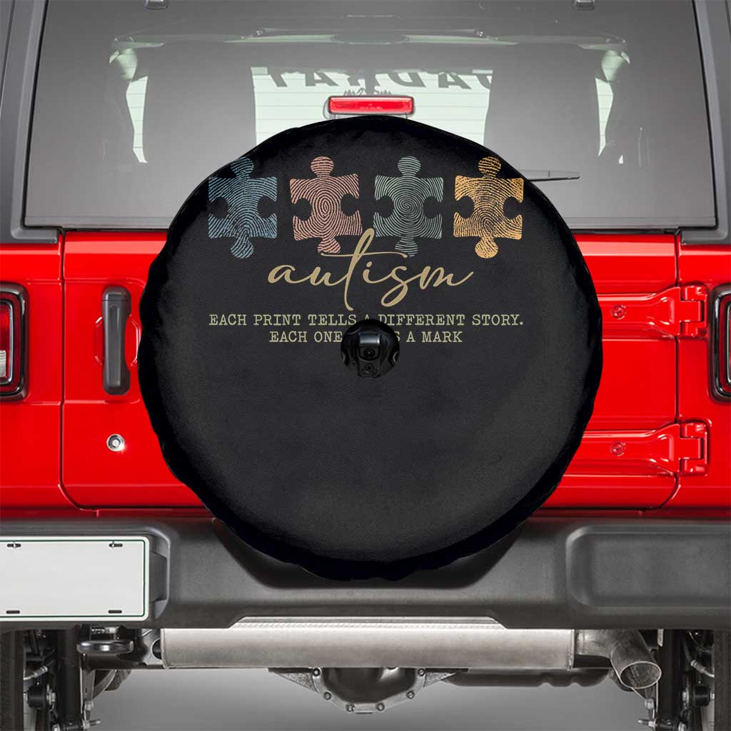 Autism Spare Tire Cover Fingerprint Autism Each One Makes A Mark TS09 Black Print Your Wear