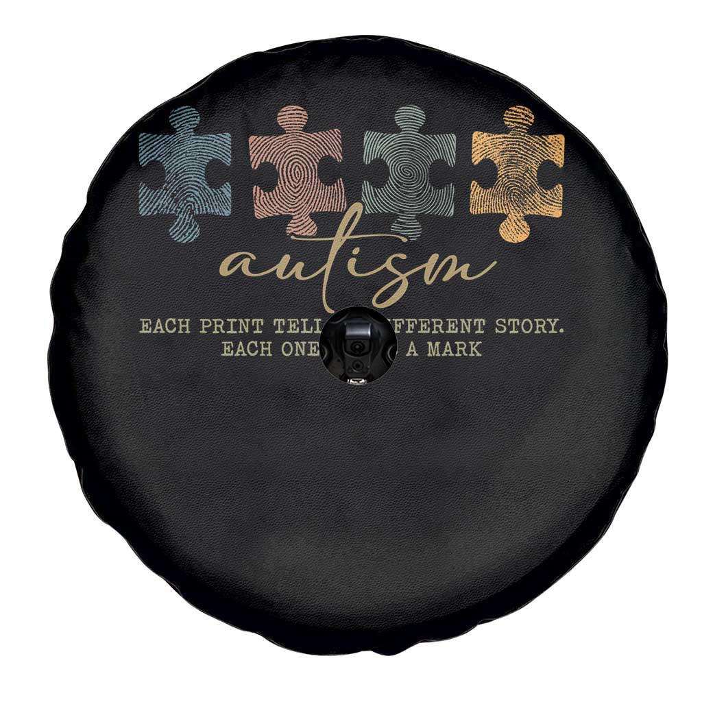 Autism Spare Tire Cover Fingerprint Autism Each One Makes A Mark TS09 Print Your Wear