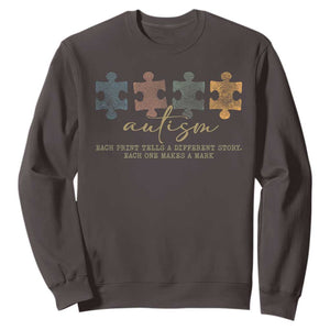 Autism Sweatshirt Fingerprint Autism Each One Makes A Mark TS09 Dark Chocolate Print Your Wear