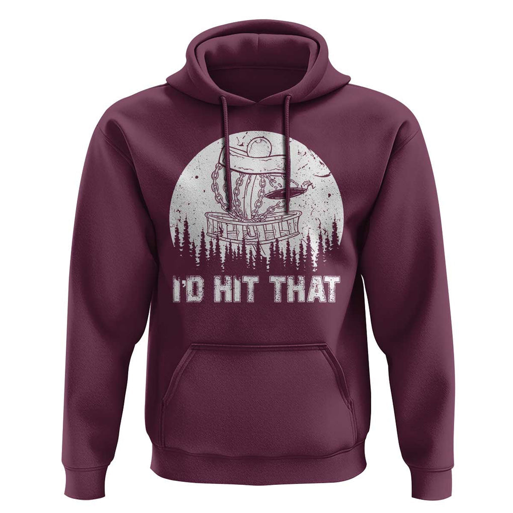 Retro I'd Hit That Disc Golf Hoodie TS09 Maroon Print Your Wear