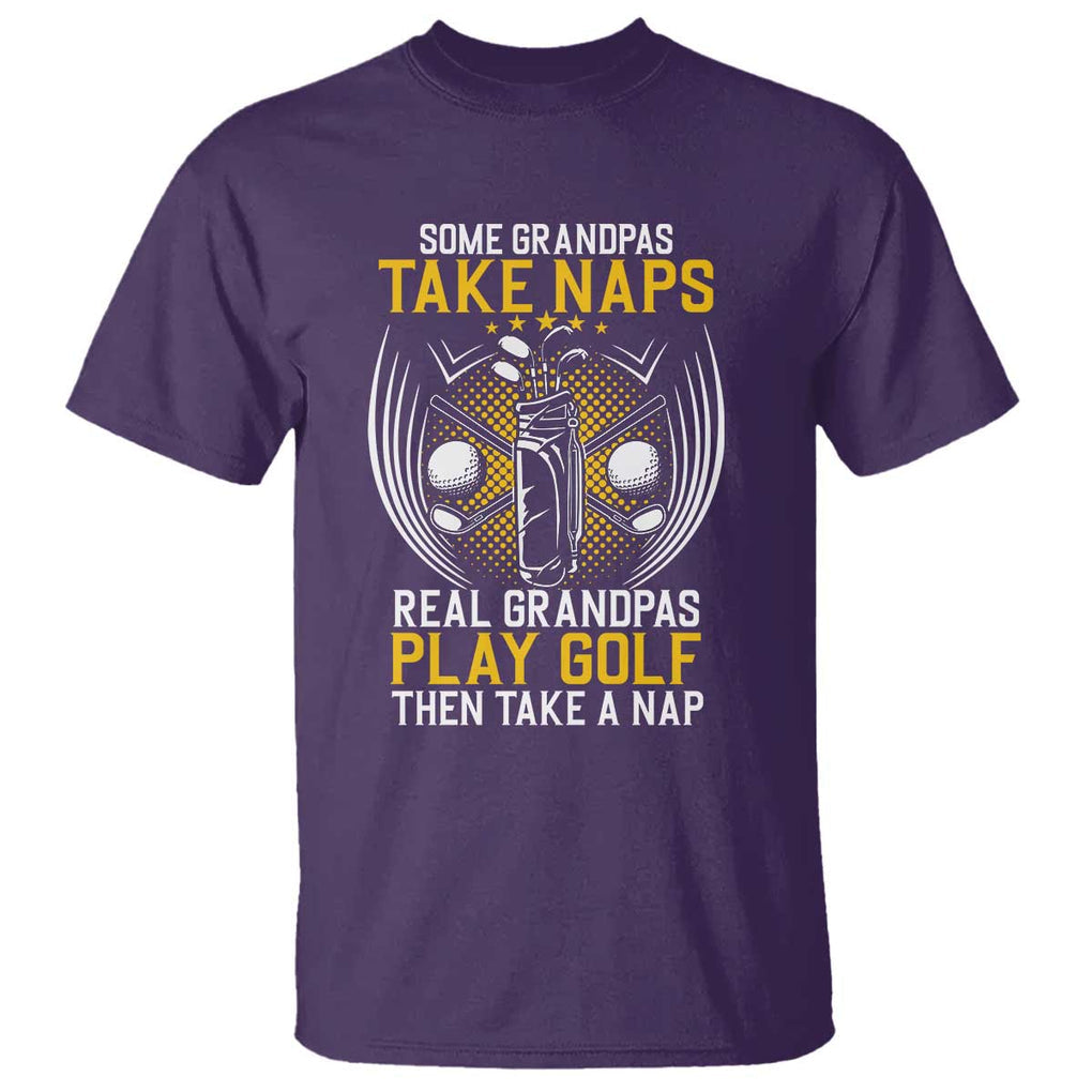 Funny Real Grandpas Play Golf T Shirt TS09 Purple Print Your Wear