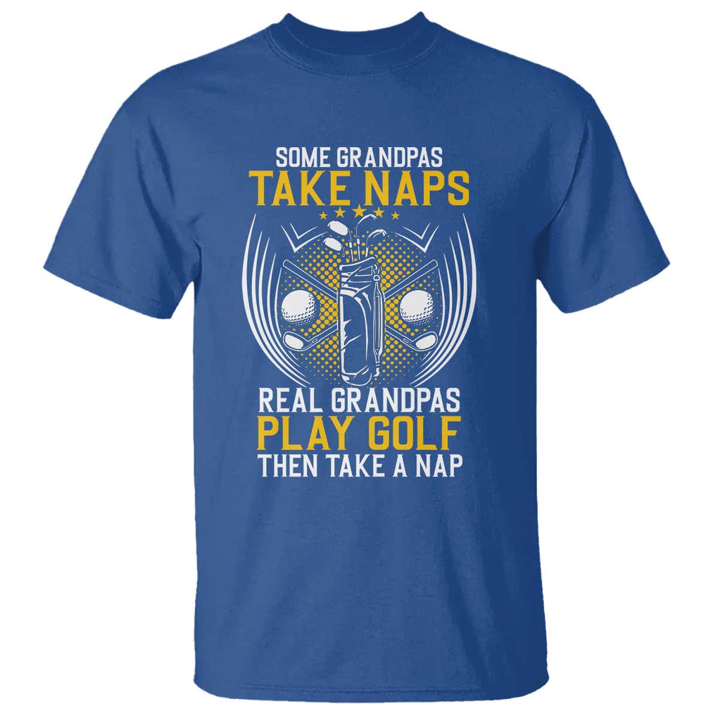 Funny Real Grandpas Play Golf T Shirt TS09 Royal Blue Print Your Wear