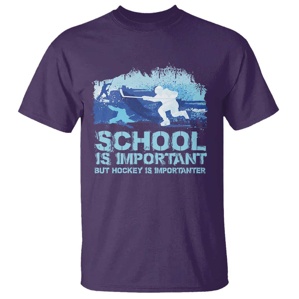 Funny School Is Important But Hockey Is Importanter T Shirt TS09 Purple Print Your Wear