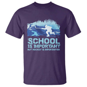Funny School Is Important But Hockey Is Importanter T Shirt TS09 Purple Print Your Wear