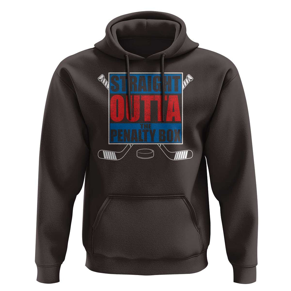 Hockey Hoodie Straight Outta The Penalty Box TS09 Dark Chocolate Print Your Wear