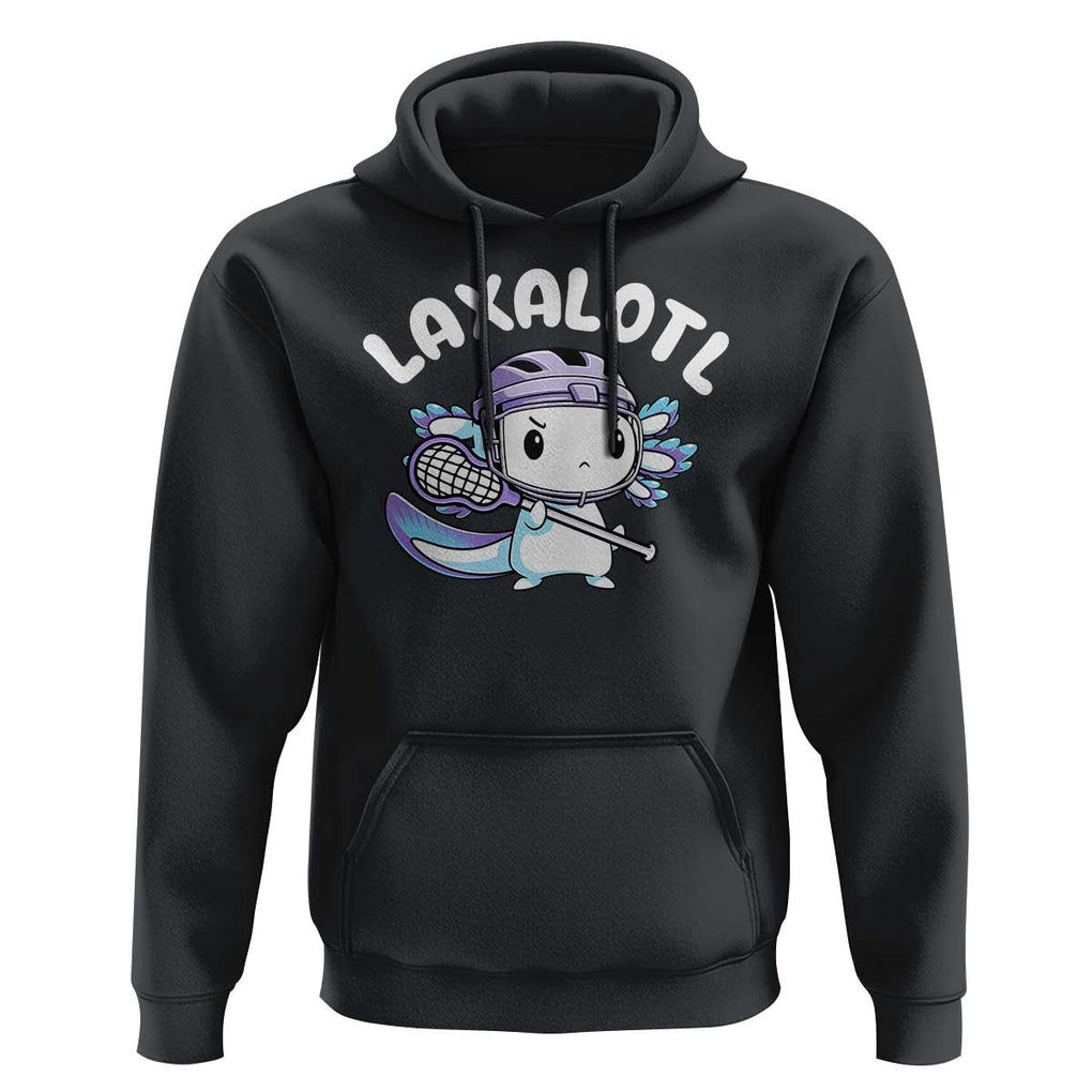 Funny Axolotl Lacrosse Player Hoodie TS09 Black Print Your Wear