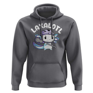 Funny Axolotl Lacrosse Player Hoodie TS09 Charcoal Print Your Wear
