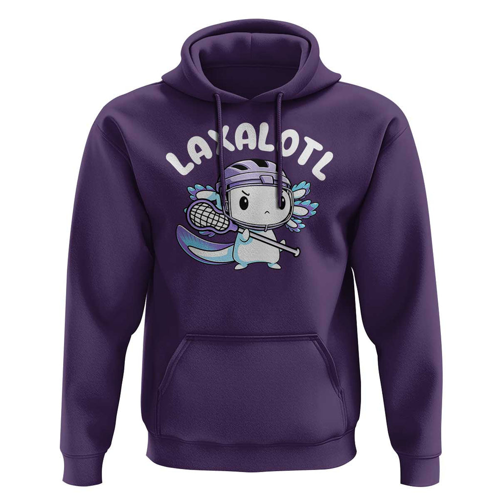 Funny Axolotl Lacrosse Player Hoodie TS09 Purple Print Your Wear