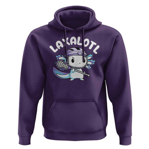 Funny Axolotl Lacrosse Player Hoodie TS09 Purple Print Your Wear