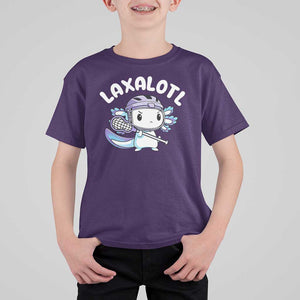 Funny Axolotl Lacrosse Player T Shirt For Kid TS09 Purple Print Your Wear