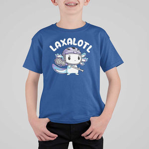 Funny Axolotl Lacrosse Player T Shirt For Kid TS09 Royal Blue Print Your Wear