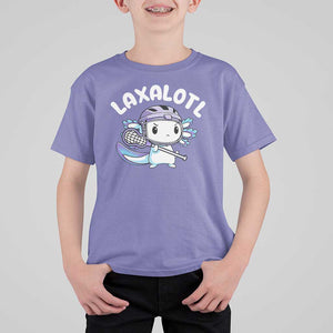 Funny Axolotl Lacrosse Player T Shirt For Kid TS09 Violet Print Your Wear