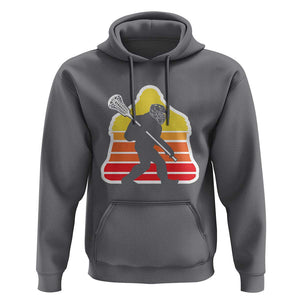 Funny Retro Bigfoot Lacrosse Player Hoodie TS09 Charcoal Print Your Wear