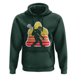 Funny Retro Bigfoot Lacrosse Player Hoodie TS09 Dark Forest Green Print Your Wear