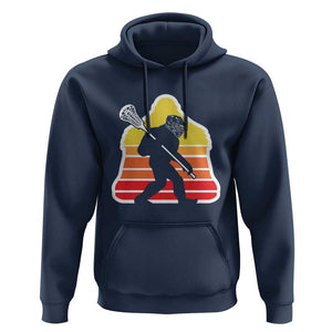 Funny Retro Bigfoot Lacrosse Player Hoodie TS09 Navy Print Your Wear