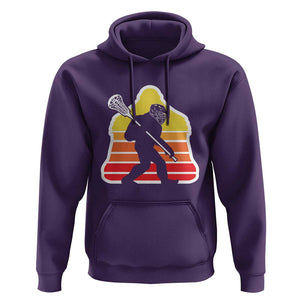 Funny Retro Bigfoot Lacrosse Player Hoodie TS09 Purple Print Your Wear