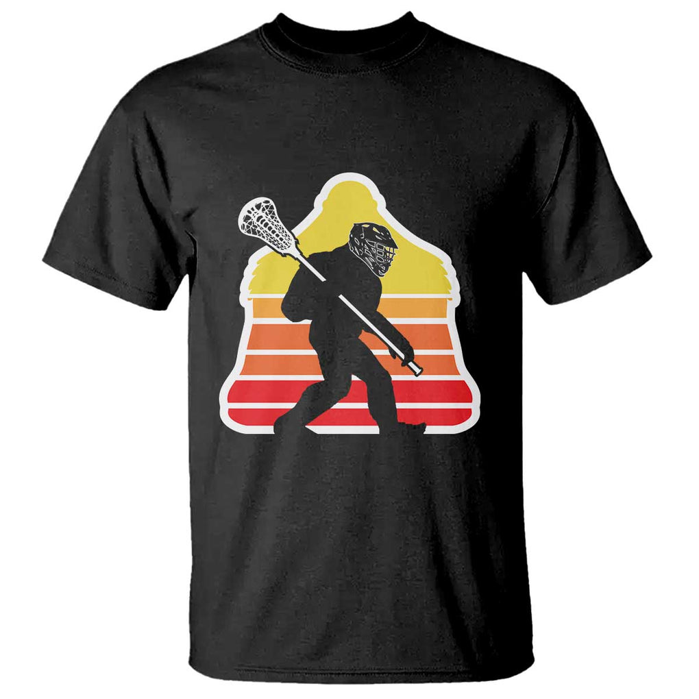 Funny Retro Bigfoot Lacrosse Player T Shirt TS09 Black Print Your Wear